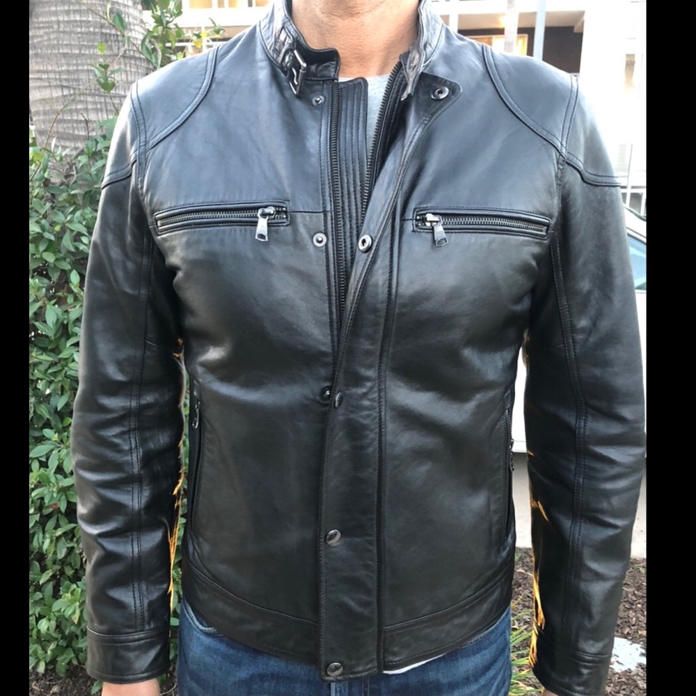 Banana Republic Leather moto / cafe racer jacket